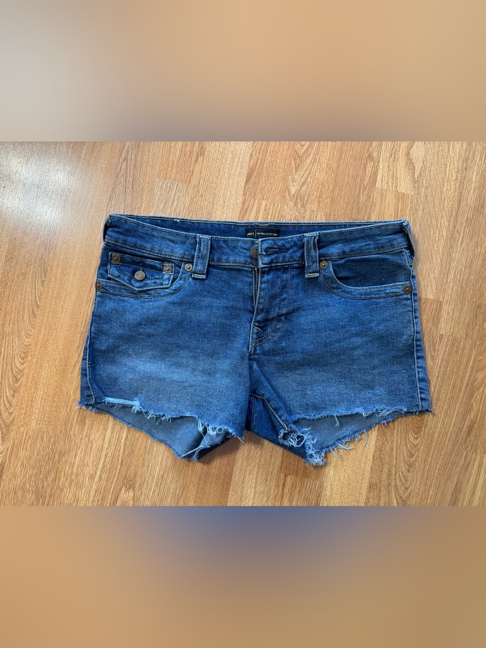 True Religion Women's  Joey Low Rise Cut Off Denim Shorts Size 30